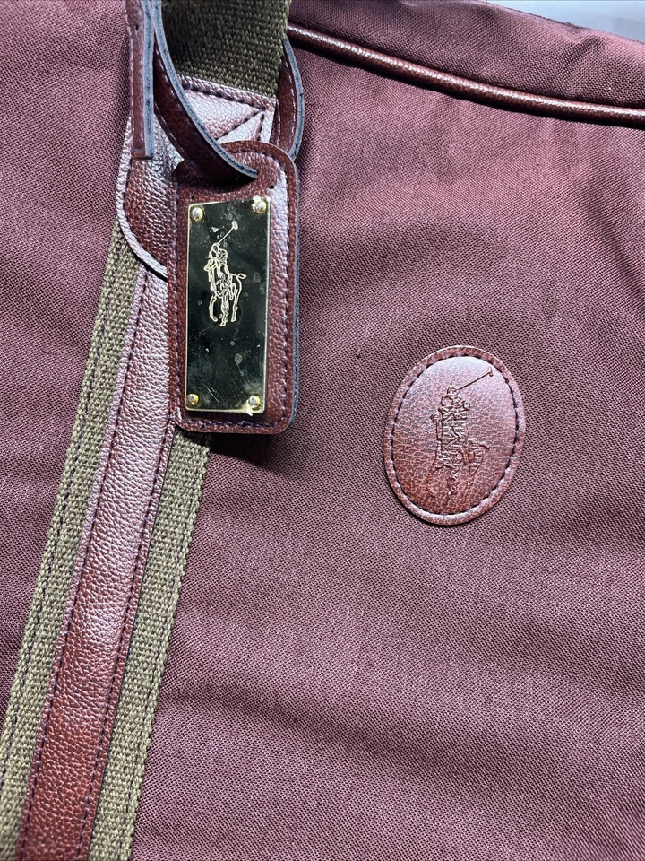 Equipaje de mano/equipaje de mano vintage Ralph Lauren para pasar la noche Borgoña Foto 2 de 4