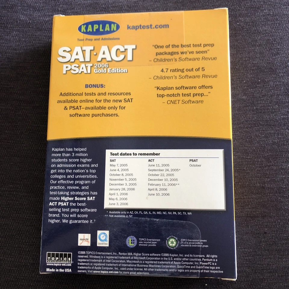 Topics Entertainment SAT/ACT/PSAT 2006 Gold for PC, Mac - Image 4 of 4