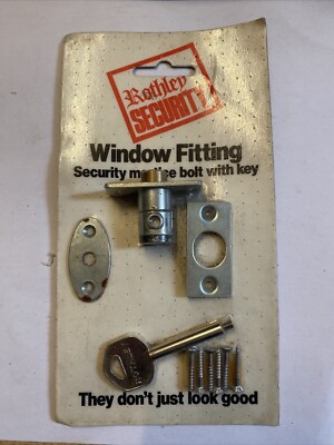 Fensterbeschlag - Sicherheits-Einsteckbolzen mit Schlüssel - New Old Stock