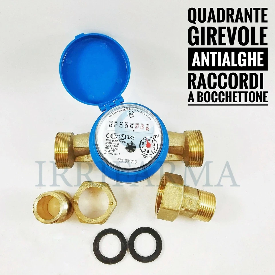 Contatore acqua 1/2 3/4" 1 pollice potabile fredda Quadrante Asciutto no alga - Immagine 4 di 4