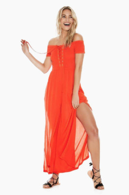 L*Space Sao Paulo Romper Cover-Up  Size M (Poppy) L46017