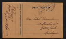 WW I American Expeditionary Force   free frank PC (YMCA card) APO 734 (a3450