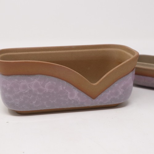 Crowning Touch Ceramic Purple Crackle Trinket Box Sea Shell Clay - Picture 5 of 11