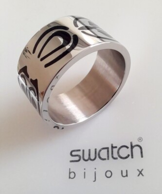 SWATCH: RING ''FLUONIK BLACK'' (REF.-NR. JRB020) SUPER-DESIGN! *NEU/ EXOTISCH*