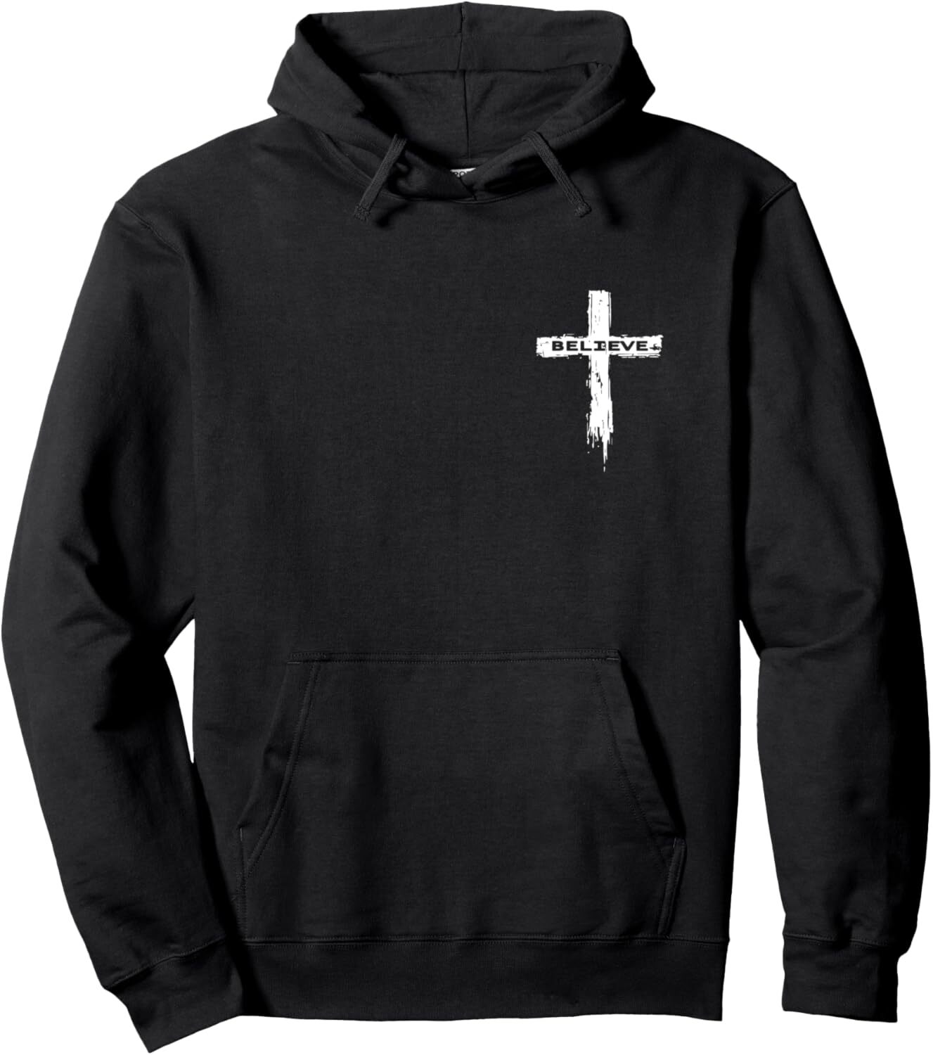 Christian Cross Religious Believe Graphic Pullover Hoodie