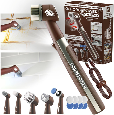 #ad Horsepower Pocket Pony Power Scrubber Waterproof Cordless Pocket Sized $29.99