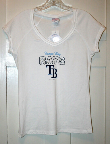 MLB Genuine Merchandise Women's T-shirt Tampa Bay Rays White Size Large