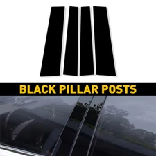 Black Pillar Posts Sticker Window Door Trim Cover Kit For 2007-21 Toyota Tundra