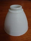 Vintage White Milk Glass Globe Torchiere Lamp Shade Classic Waffle Weave 5"T 6"D