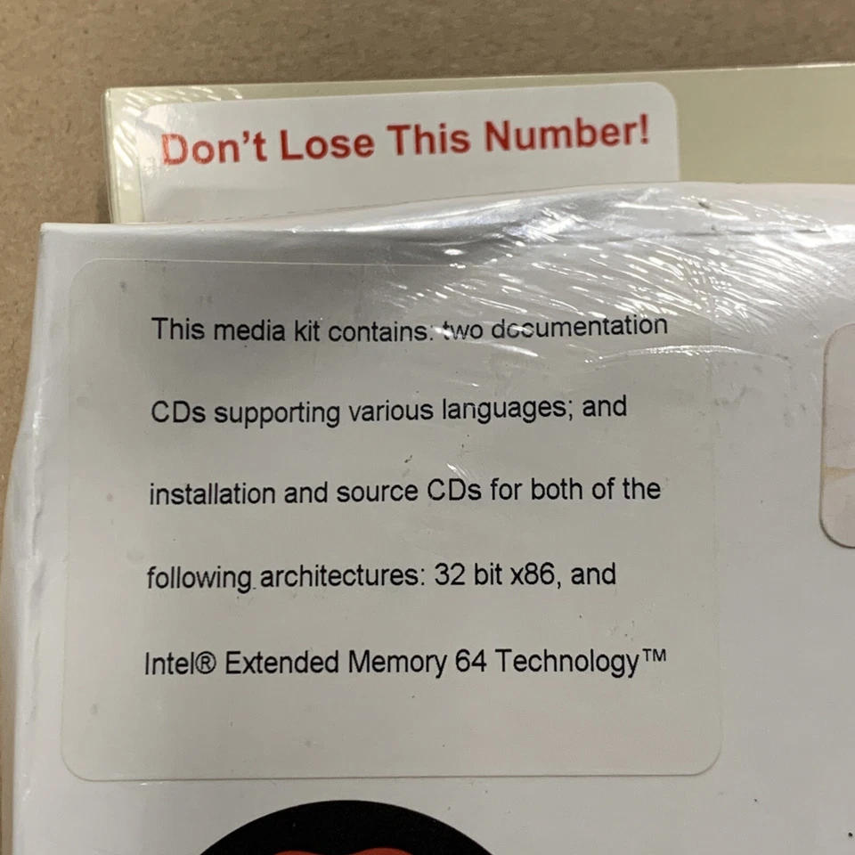 Red Hat Enterprise Linux ES Version 4 for x86 AMD64 & Intel EM64T FACTORY SEALED - Image 4 of 4