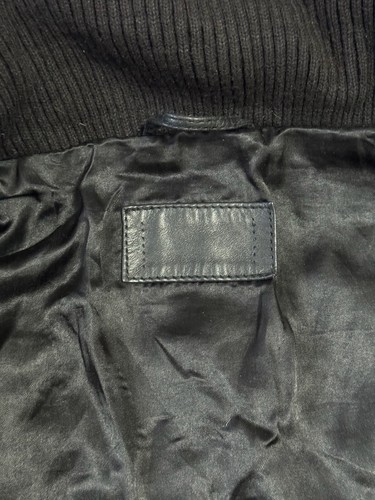 Vintage Diesel Leather Jacket Bomber Big Logo Avant-Garde Japanese Black Mens - Picture 13 of 24