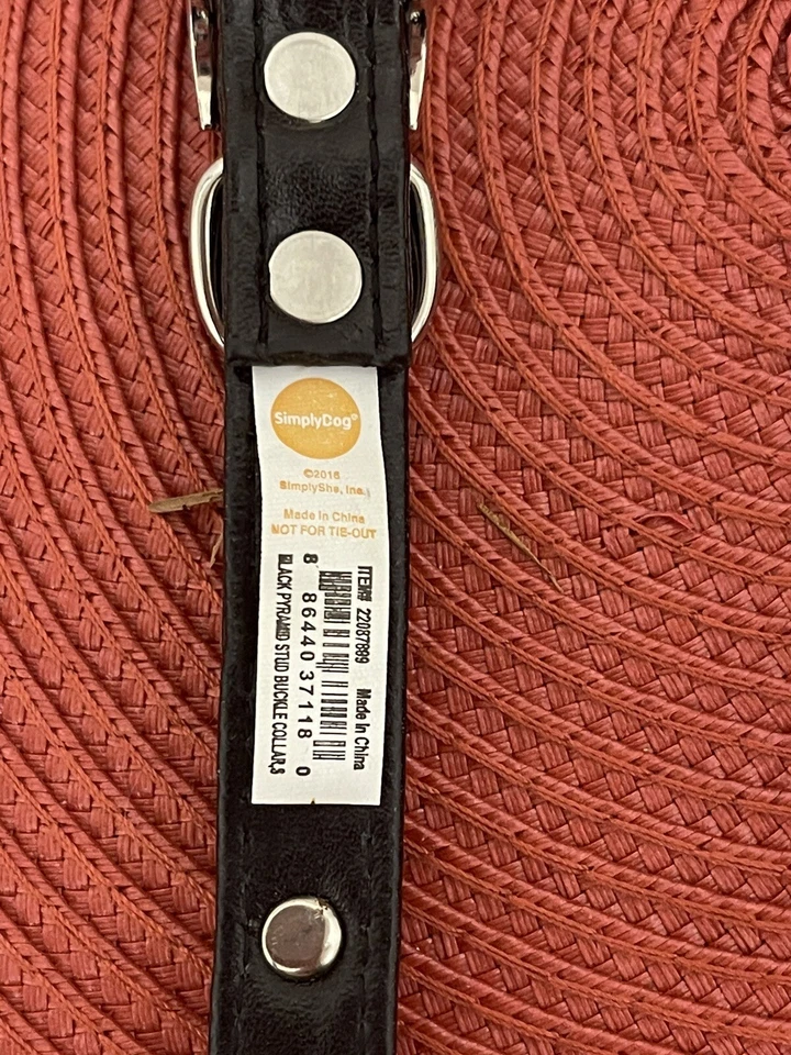 NUEVO SIMPLE PERRO Negro Pirámide Perno Hebilla Collar-Pequeño 9.5 pulgadas-12.5 pulgadas Foto 4 de 4