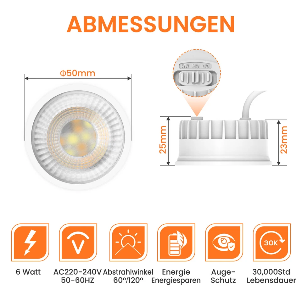 LED Modul 6W Flach Leuchtmittel Einbau Lampe Strahler Spot für Einbaustrahler - Bild 3 von 4