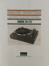 Sansui SR-212 - Auto-Return Turntable - Operating Instruction - USER MANUAL