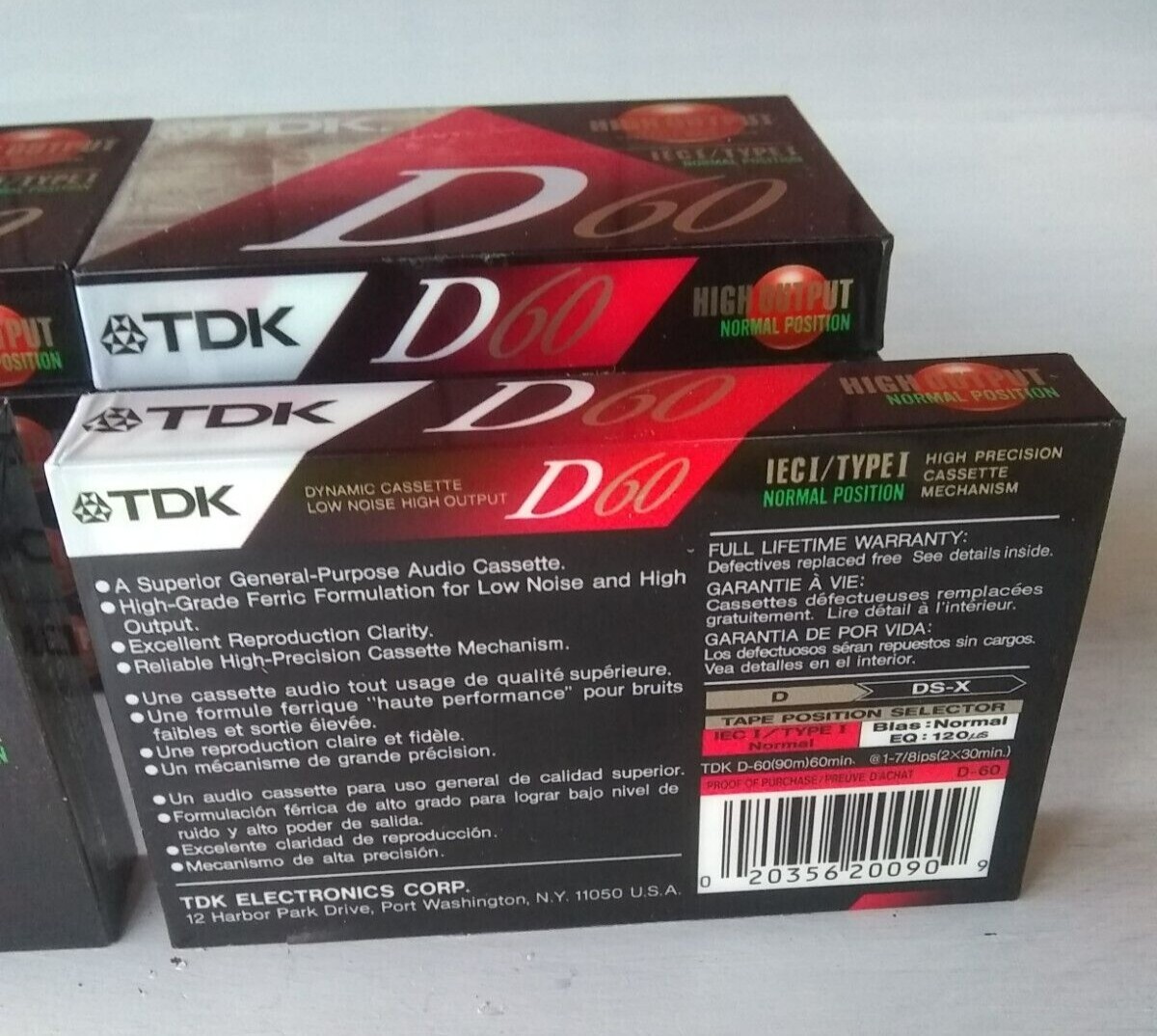 Lot of 10 Vintage TDK Blank Cassette Recorder Player Tapes D60 for Stereo Sealed