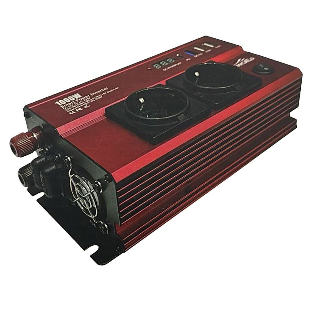 INVERTER DA 12V A 230V 1500W CON USB PRESA TRASFORMATORE PER CAMPER AUTO DW-3588