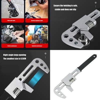 Adjustable Hand Wrench Multifunction Spanners F Type Large Opening Manual Tool