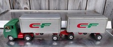 Vintage Consolidated Freightways CF Tin Litho Friction Double Tractor Trailer