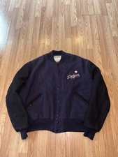 Vintage 90s DeLong MLB LA Dodgers Bomber Varsity Jacket 48 Made In USA Rare