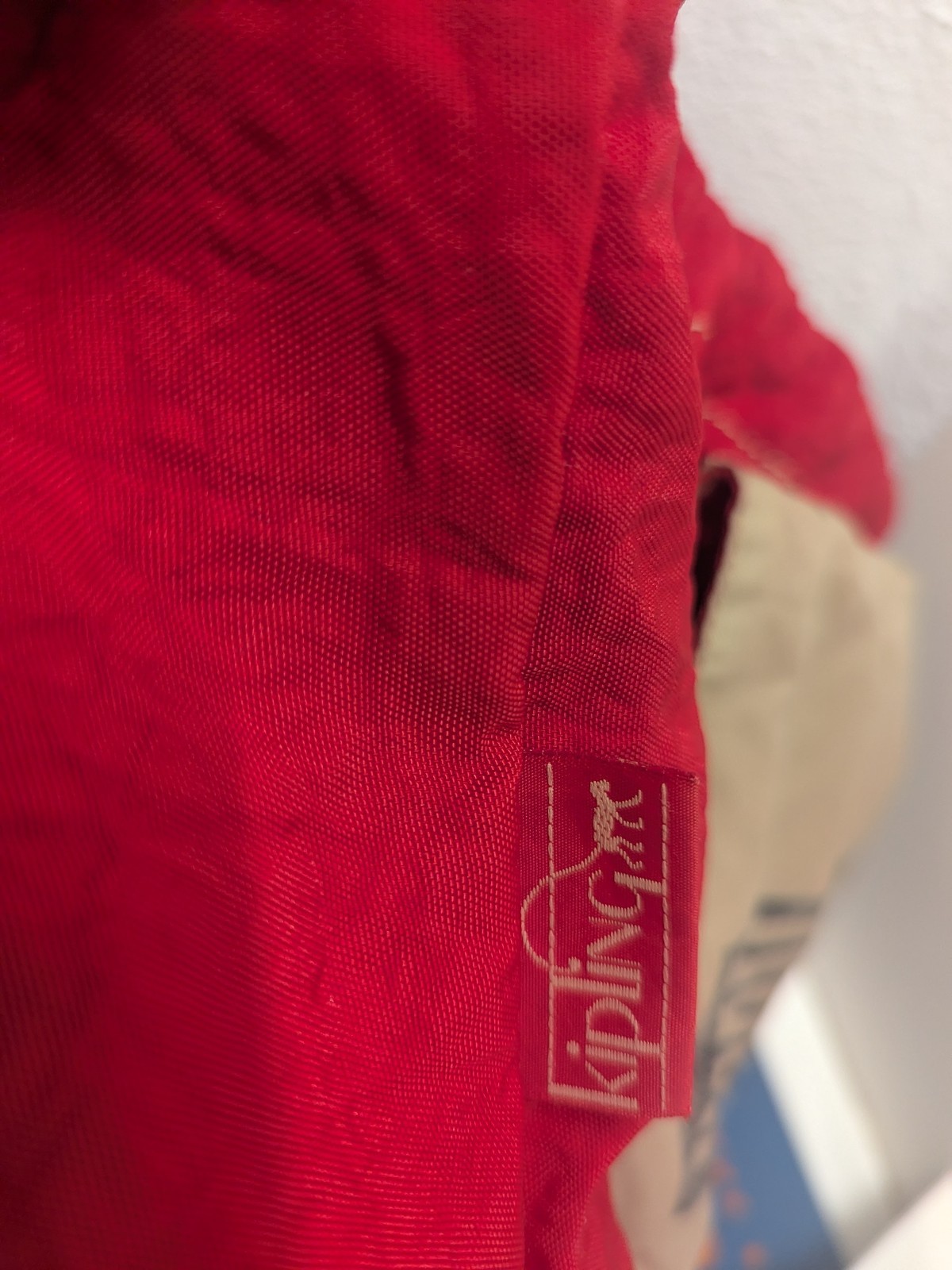 Kipling Backpack Bag Red Nylon Drawstring  Vintage - image 11