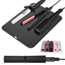 Large Heat Resistant Silicone Mat for Hair Tools: Curling Iron, Flat Iron, Hair