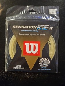 WILSON SENSATION ICE 17 GAUGE TENNIS STRING SET, BRAND NEW, NATURAL COLOR 