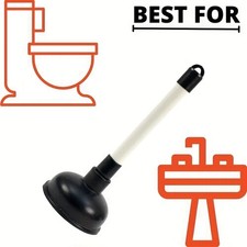 4'' Rubber PVC Plunger Clears Toilets, Sinks, Drains. Fix Clogged Sink/Basin/Tub
