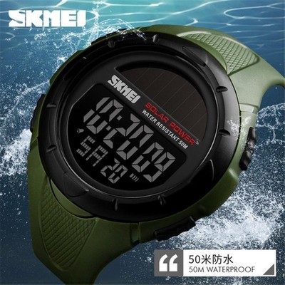 SKMEI Sportuhr Herren Solar Power Digital Armbanduhr Männliche Elektronische uhr