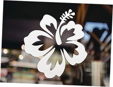Hawaiian Hibiscus Flower Decal - Perfect for Car, Truck, Notebook - Water White