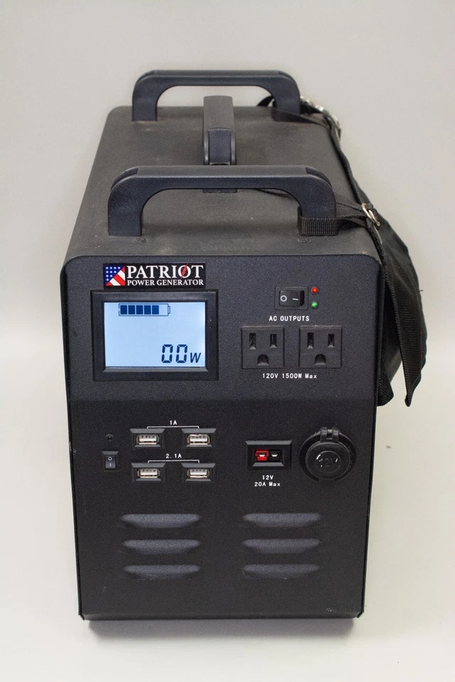 (MA4) Patriot Generador de Energía Portátil 1500 W Max 120V-12V-US Foto 3 de 4