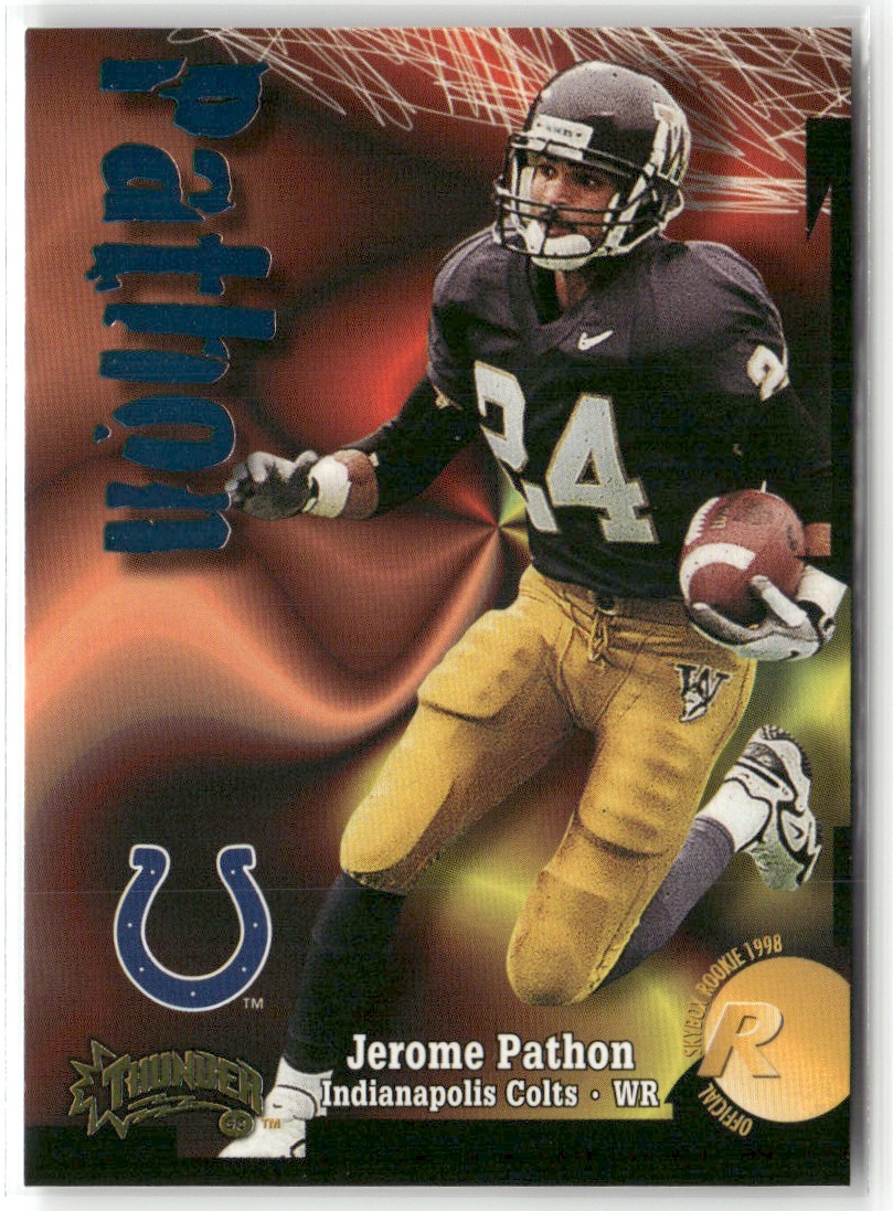 1998 SKYBOX THUNDER JEROME PATHON INDIANAPOLIS COLTS RC #244