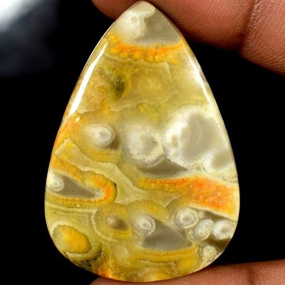 100% Natural Bumble Bee Jasper Pear Cabochon Loose Gemstone 51.55Cts.