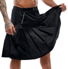 Mens Kilt Skirt With Chains And Pockets