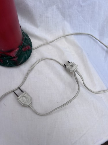 Vtg 14" Tabletop Empire Christmas Blow Mold Light Candle Holly Berries Set Of 2 - Picture 4 of 4