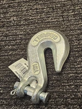(QTY 5) Campbell T9501624 Forged Steel Zinc 3/8" Grade 43 Chain Clevis Grab Hook