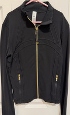 Lululemon Black Women  s Track Jacket Size 4 Full Zip Zipped Pockets Thumbholes