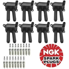 For Chrysler Aspen 300 Dodge Ram Jeep MK Ignition Coil UF504& NGK Spark Plug Set