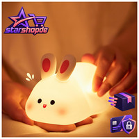Silikon Nachtlicht Kaninchen LED Usb-Aufladung 1200Mah Touch Schalter FüR Kinder