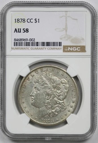 1878-CC $1 NGC AU 58 Morgan Silver Dollar
