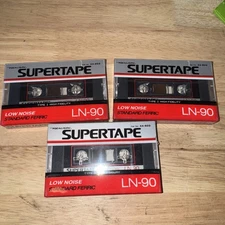 3 Realistic SUPERTAPE LN 90 Minute Blank Cassette Tape SEALED Low Noise 44-603