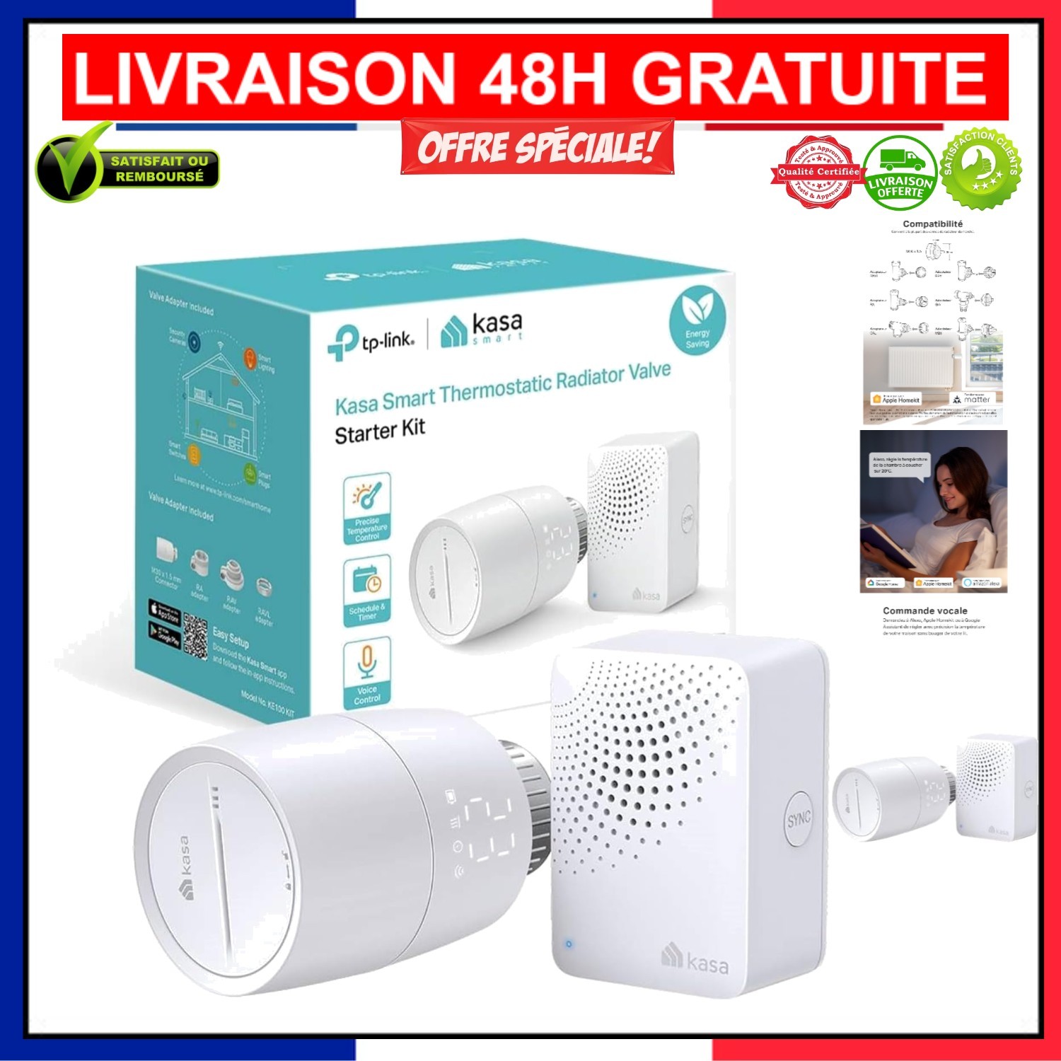 KE100 TP-Link Tête Thermostatique Connectée pour un Salon Toujours Chaud en Hiver
