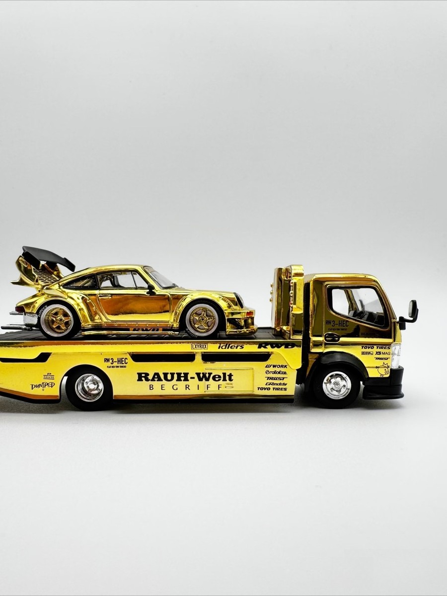 Pop Race XCartoys HEC Beijing 1/64 RWB 930 Gold Set Ltd 300 Truck