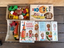 Vintage Hasbro Mr Mrs Potato Head Katie Carrot Pieces Parts Boxes Lot READ