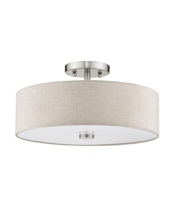 Livex Lighting 52135-91 Meridian Semi-Flush Mount Brushed Nickel