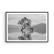 Wandbilder 100x70cm Poster Baum Symmetrie See Wandposter Bilder Art Wanddeko