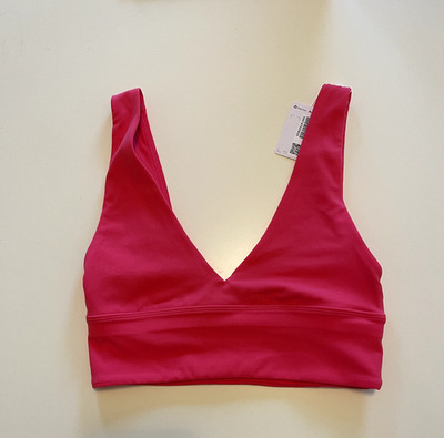 Lululemon Align Women's V Neck Bra A/B Size 2 Bright Coral, NWT