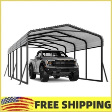 12FTx24FT Metal Carport Kits w/Galvanized Steel Roof Heavy Duty for Tractor,Car