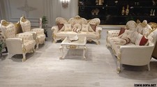 Upholstery set Baroque Rococo sofa set couch set sofa furniture 5 pieces New