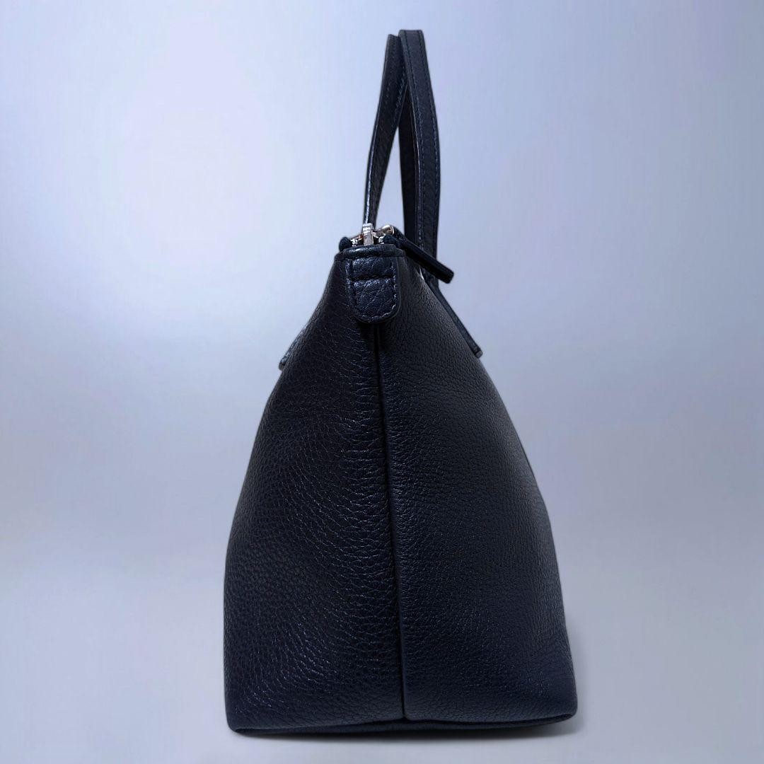 GUCCI 340618 213048 Soho Mini Handbag GG Leather Navy Blue Vintage From Japan thumbnail 6