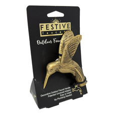 Festive Faucets Brass Outdoor Faucet Handle H517C Hummingbird Spigot Garden Gift